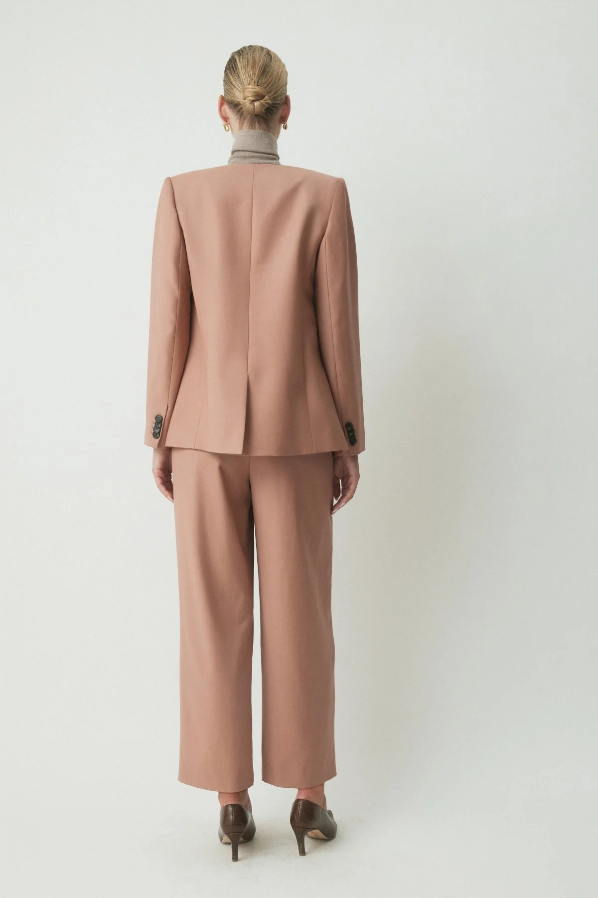 Adelena Wool Suit Jacket - Dusty Pink - Image 4