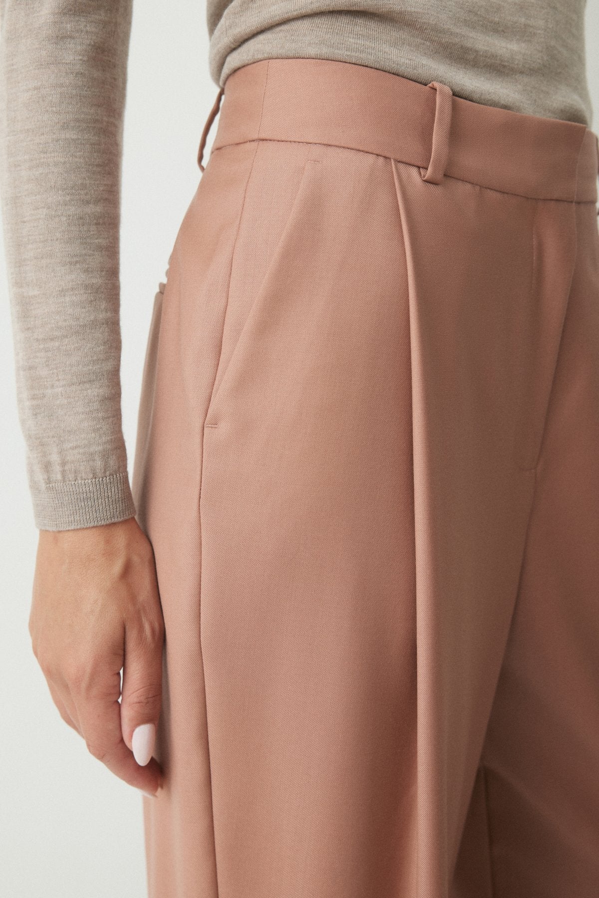 Adelena Wool Suit Pant - Dusty Pink - Image 5