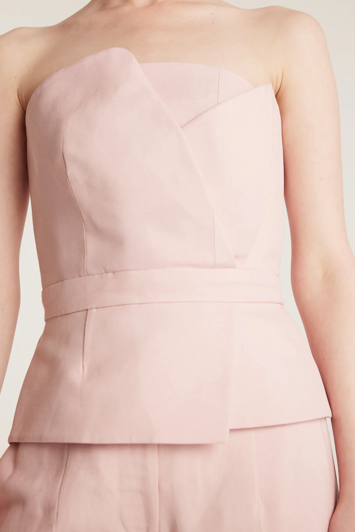 Alba Linen Bodice - Pale Pink - Image 5