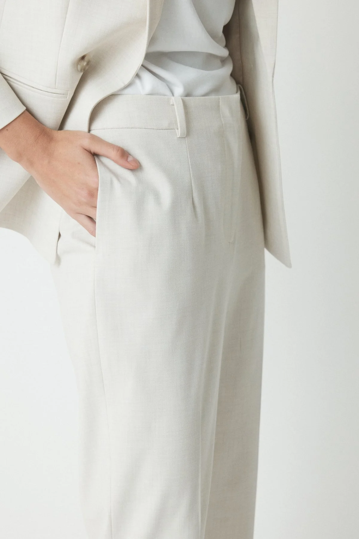 Alex Suit Pant - Ecru - Image 5
