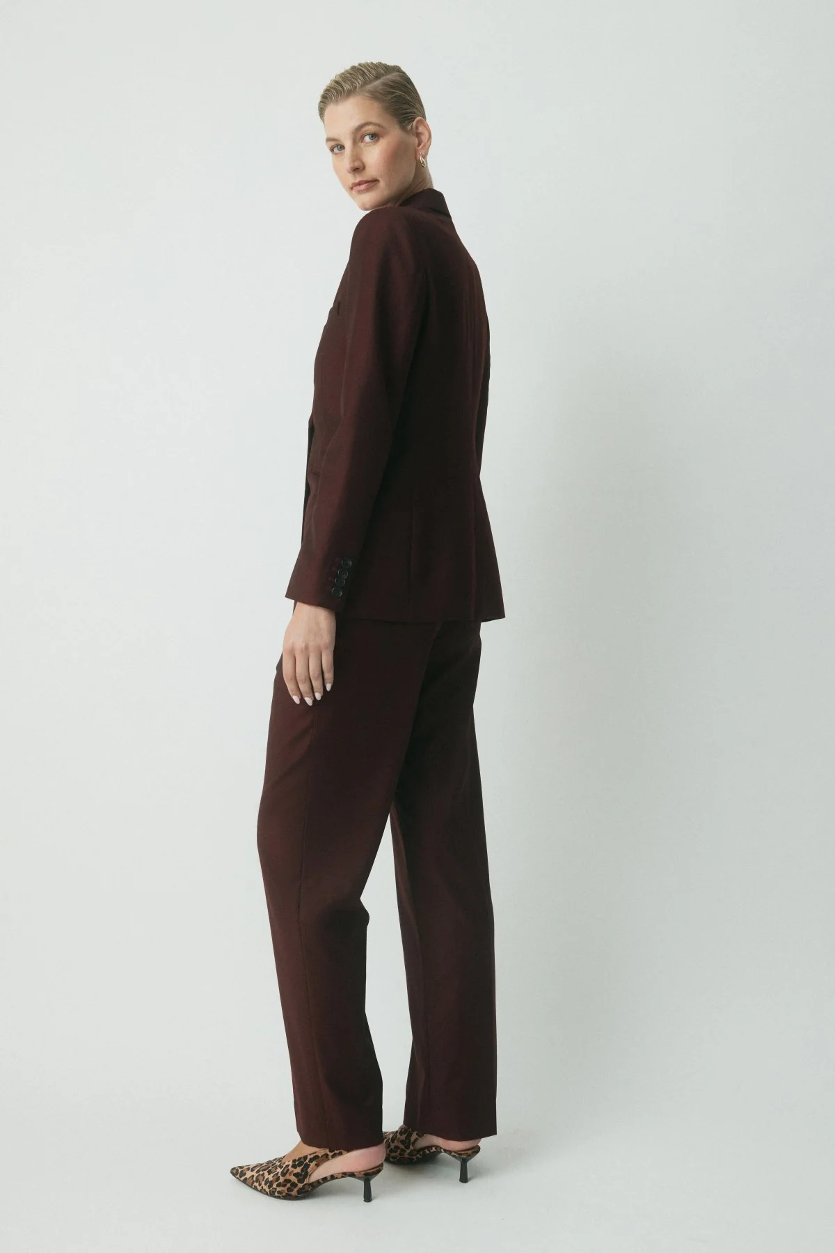 Alto Wool Suit Jacket - Bordeaux - Image 3