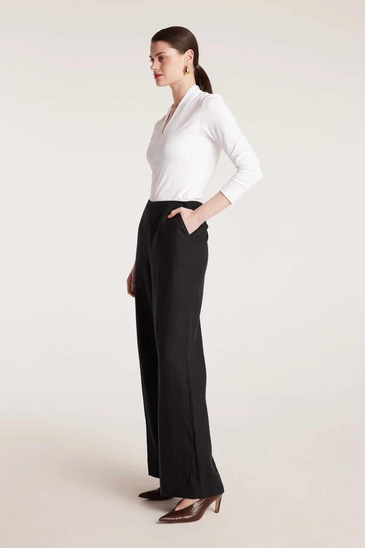 Amalie Jersey Top - White - Image 3