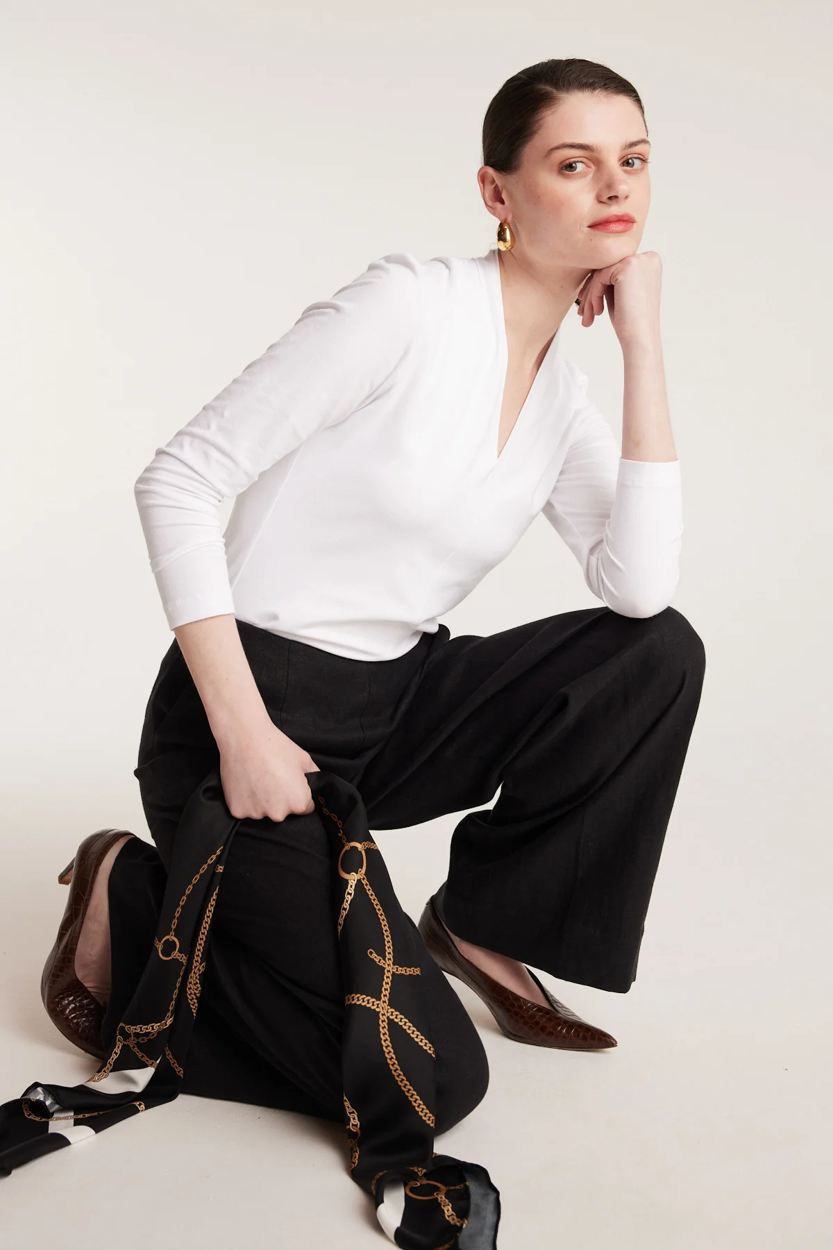 Amalie Jersey Top - White - Image 5