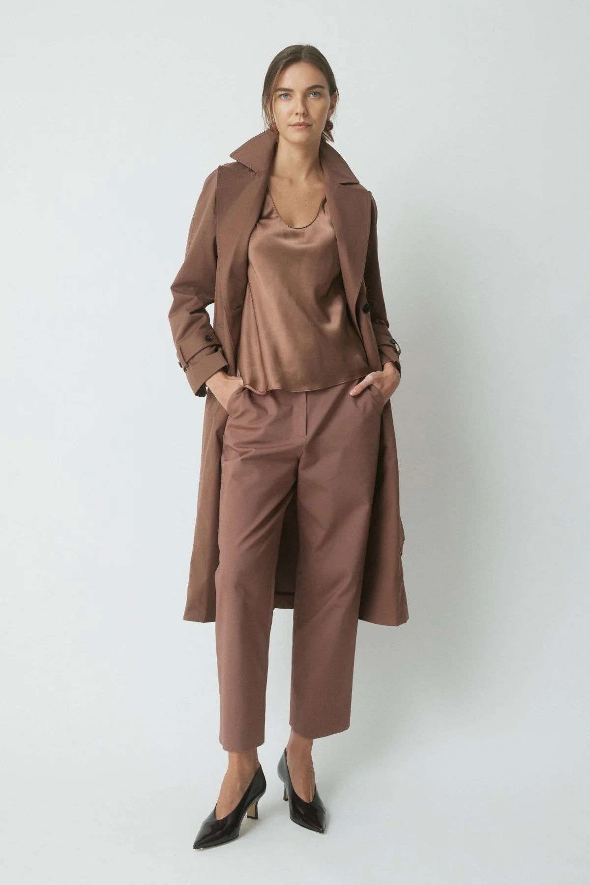 Arlowe Silk Camisole - Chestnut - Image 2