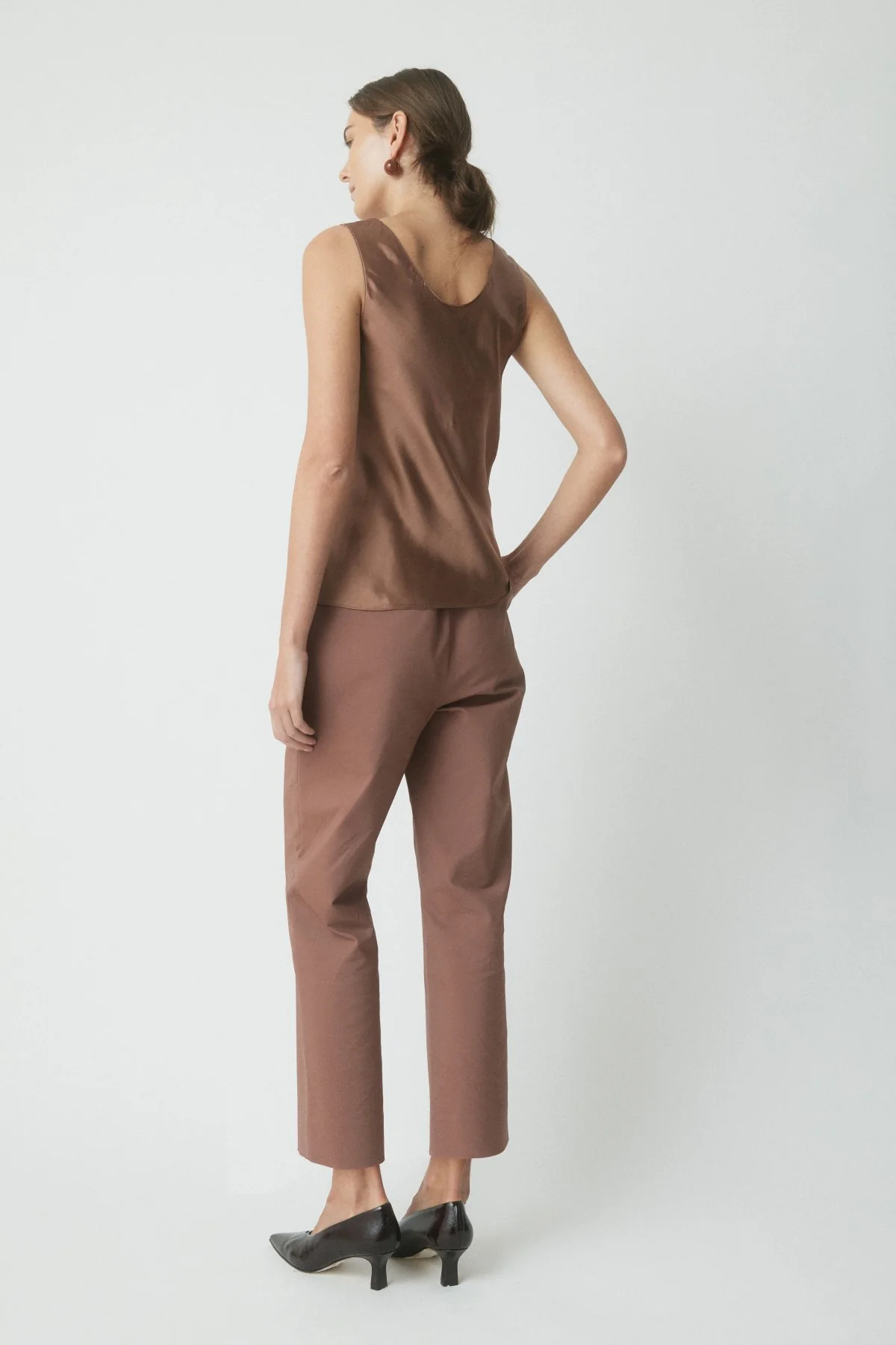Arlowe Silk Camisole - Chestnut - Image 4