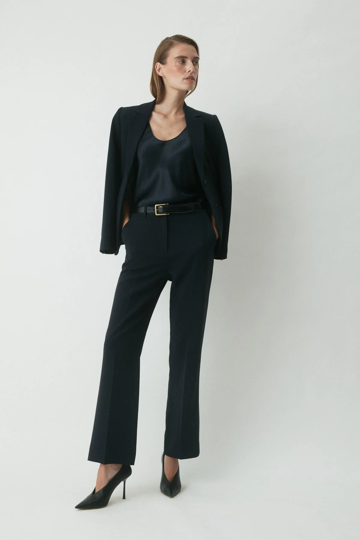 Arlowe Silk Camisole - Navy - Image 5