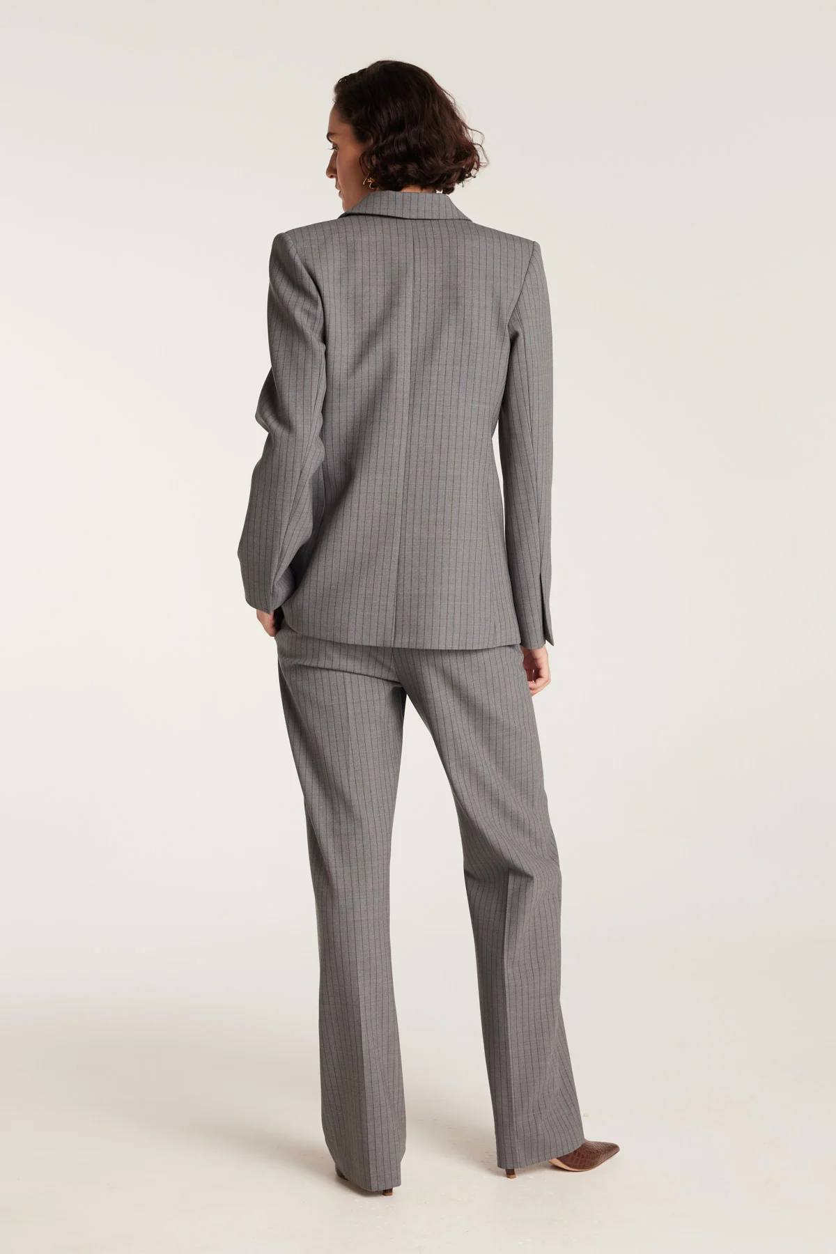 Ava Suit Jacket - Charcoal/Maroon - Image 5