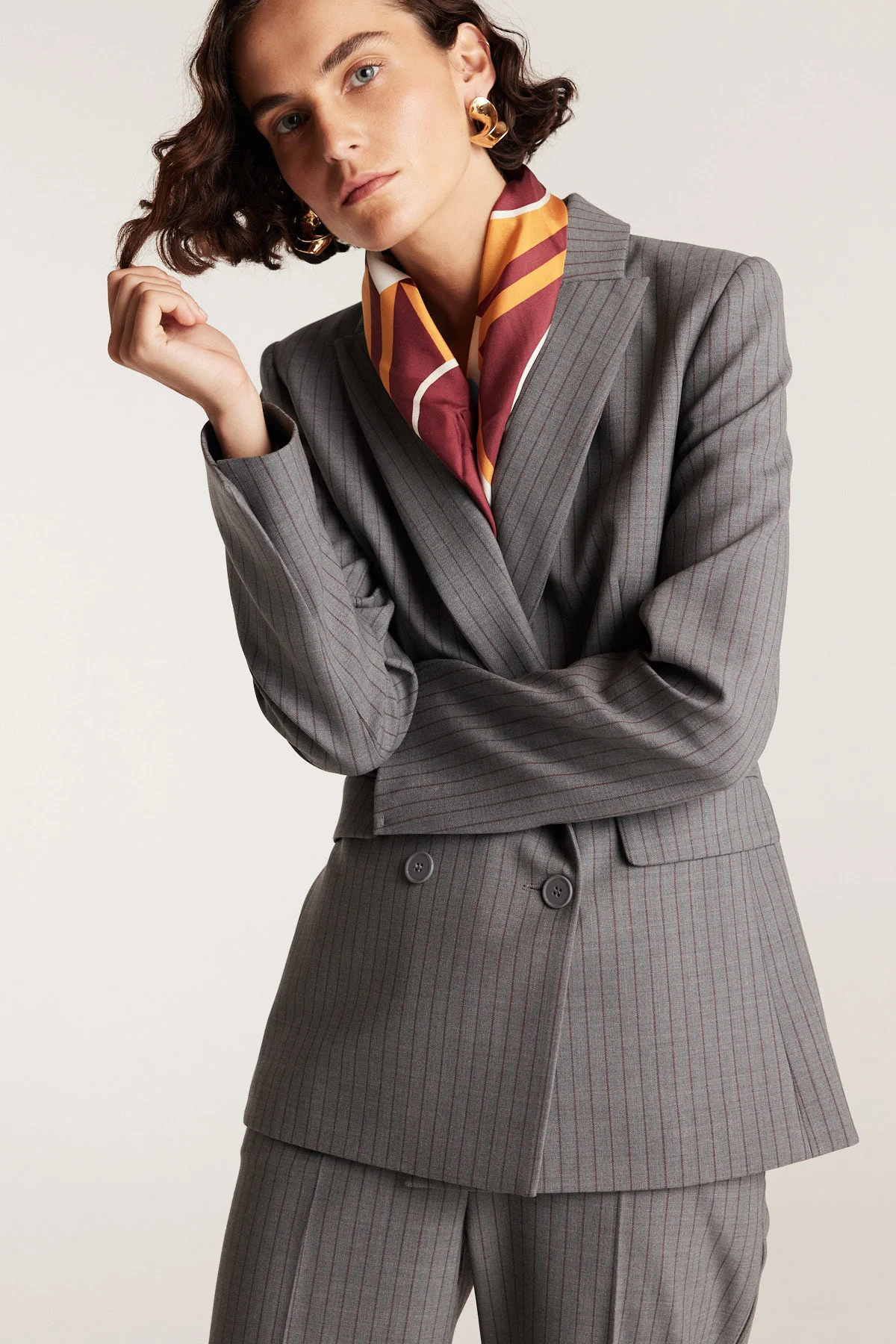Ava Suit Jacket - Charcoal/Maroon - Image 6