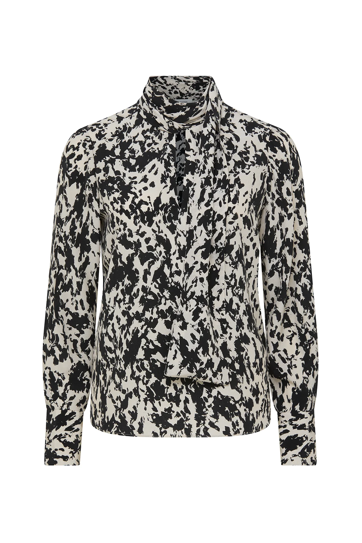 Avril Silk Top - Black/Ivory - Image 3