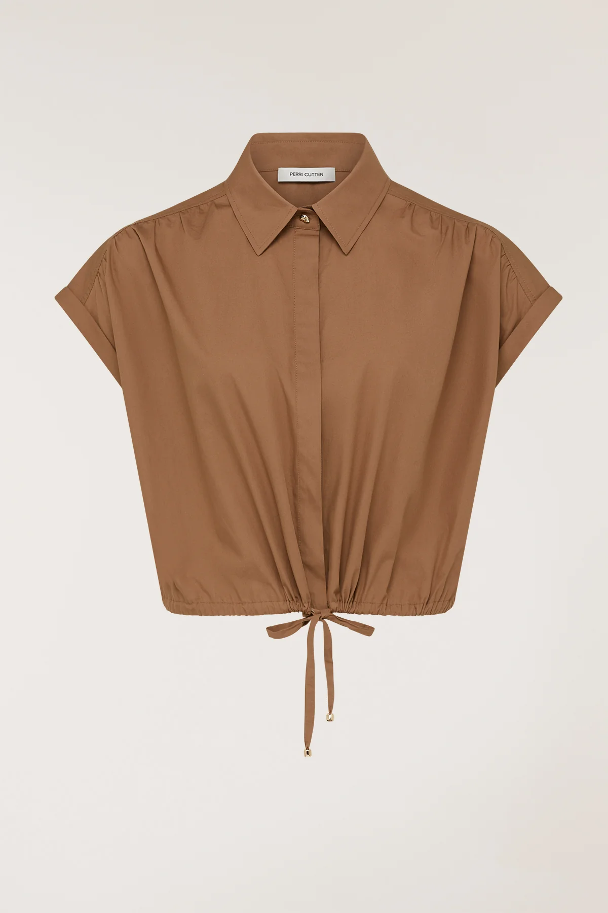 Belle Crop Shirt - Mocha - Image 6