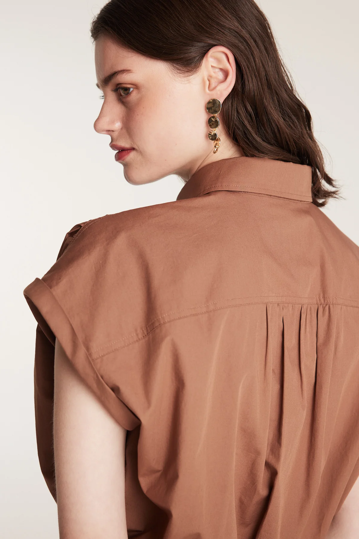 Belle Crop Shirt - Mocha - Image 8