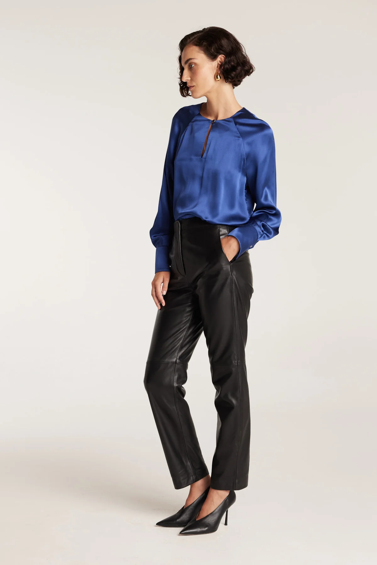 Belle Silk Top - Blue - Image 4