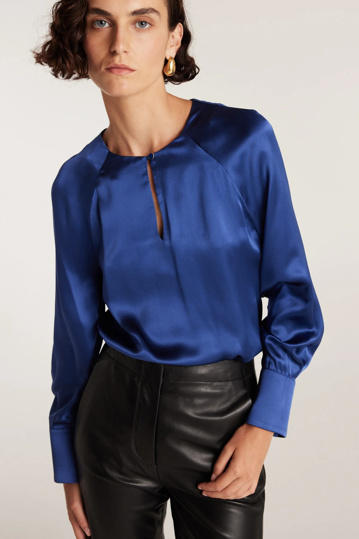 Belle Silk Top - Blue - Image 7