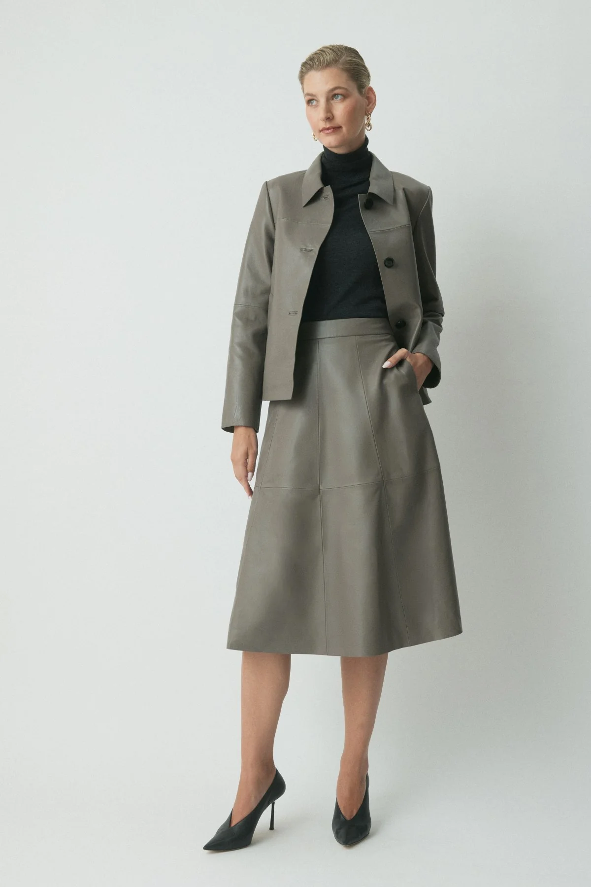 Birken Leather Jacket - Pewter