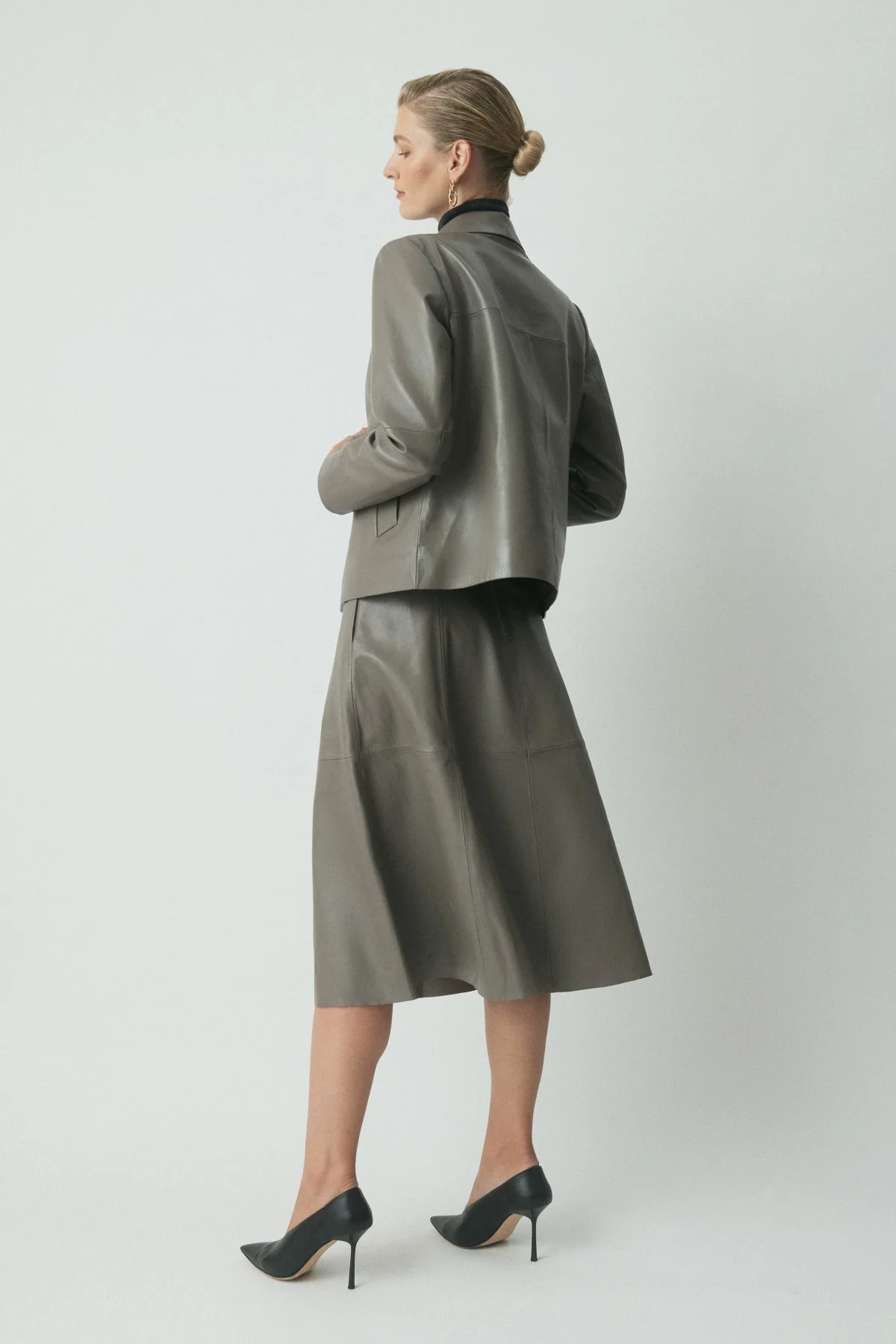 Birken Leather Jacket - Pewter - Image 4