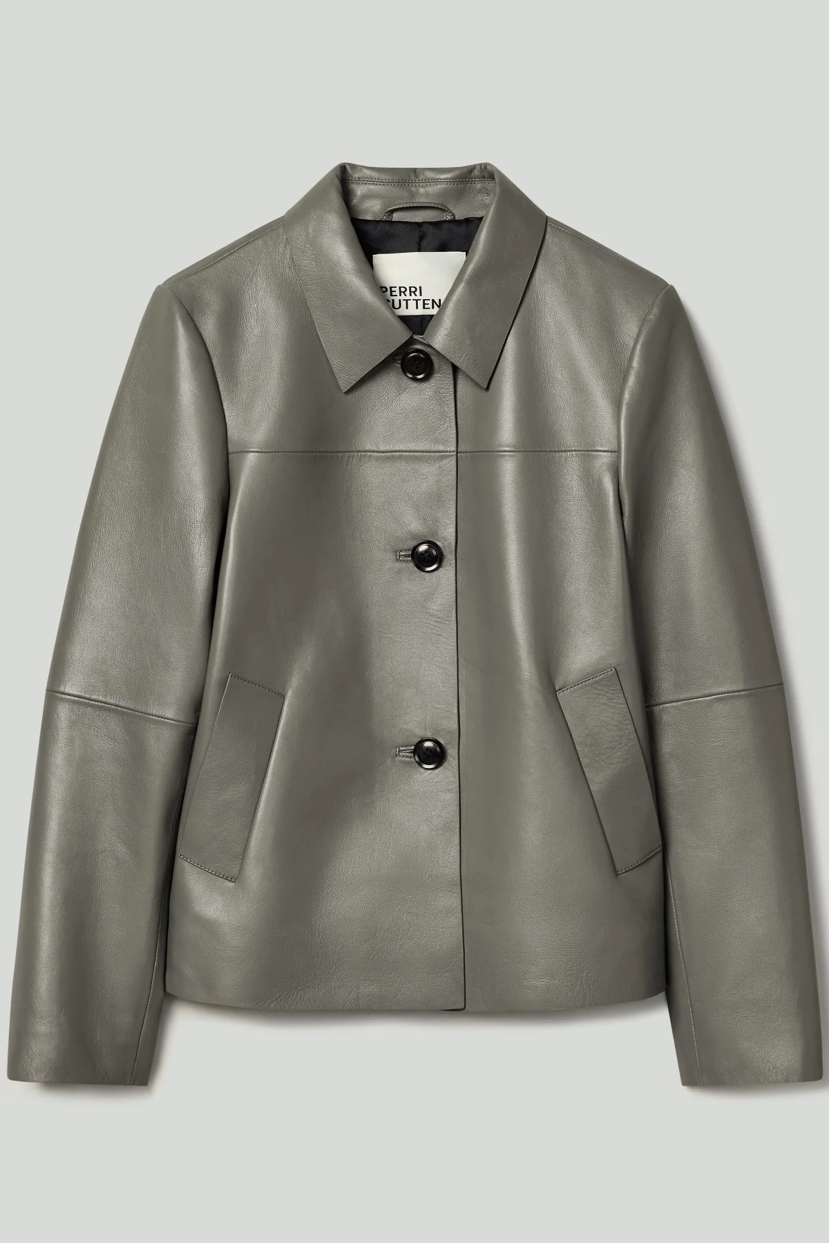 Birken Leather Jacket - Pewter - Image 6
