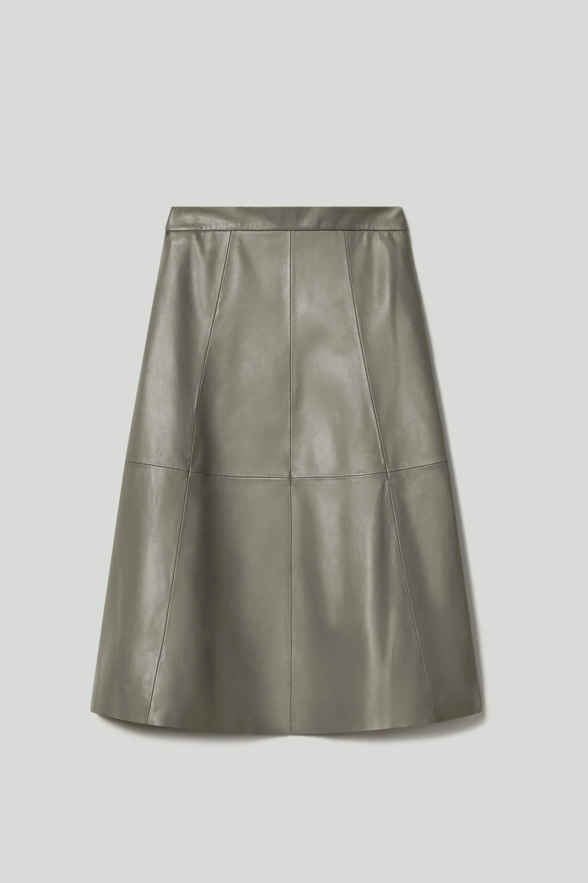 Birken Leather Skirt - Pewter - Image 6