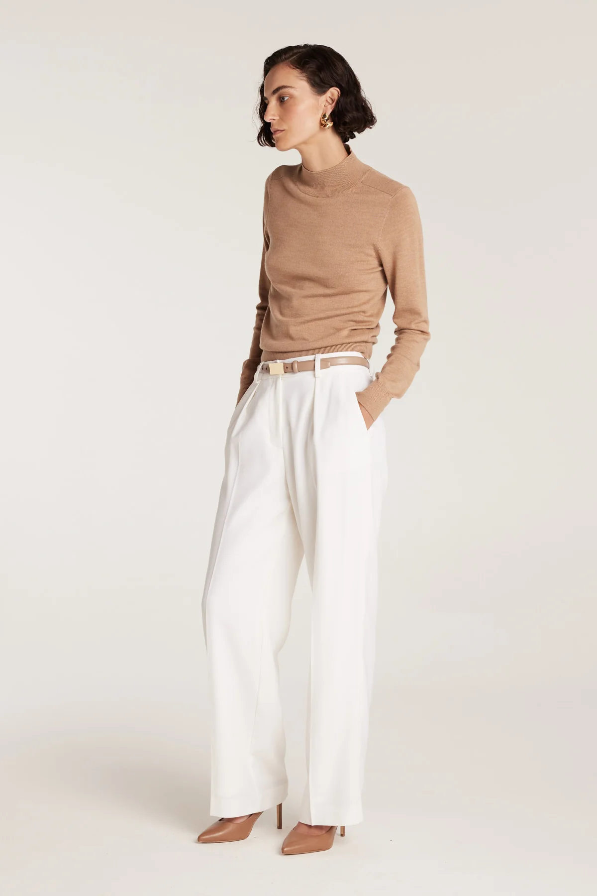 Merino Wool Jumper - Biscuit