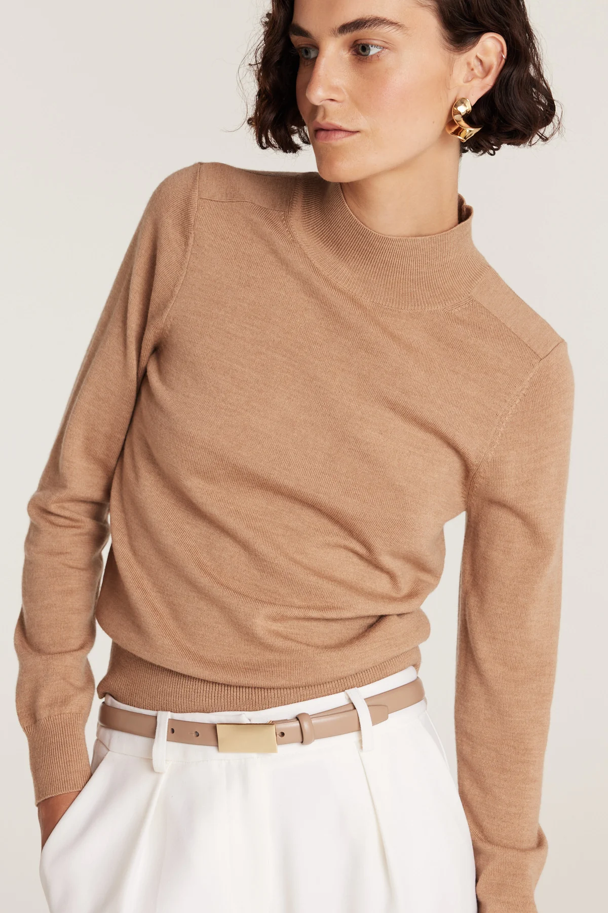 Merino Wool Jumper - Biscuit - Image 6