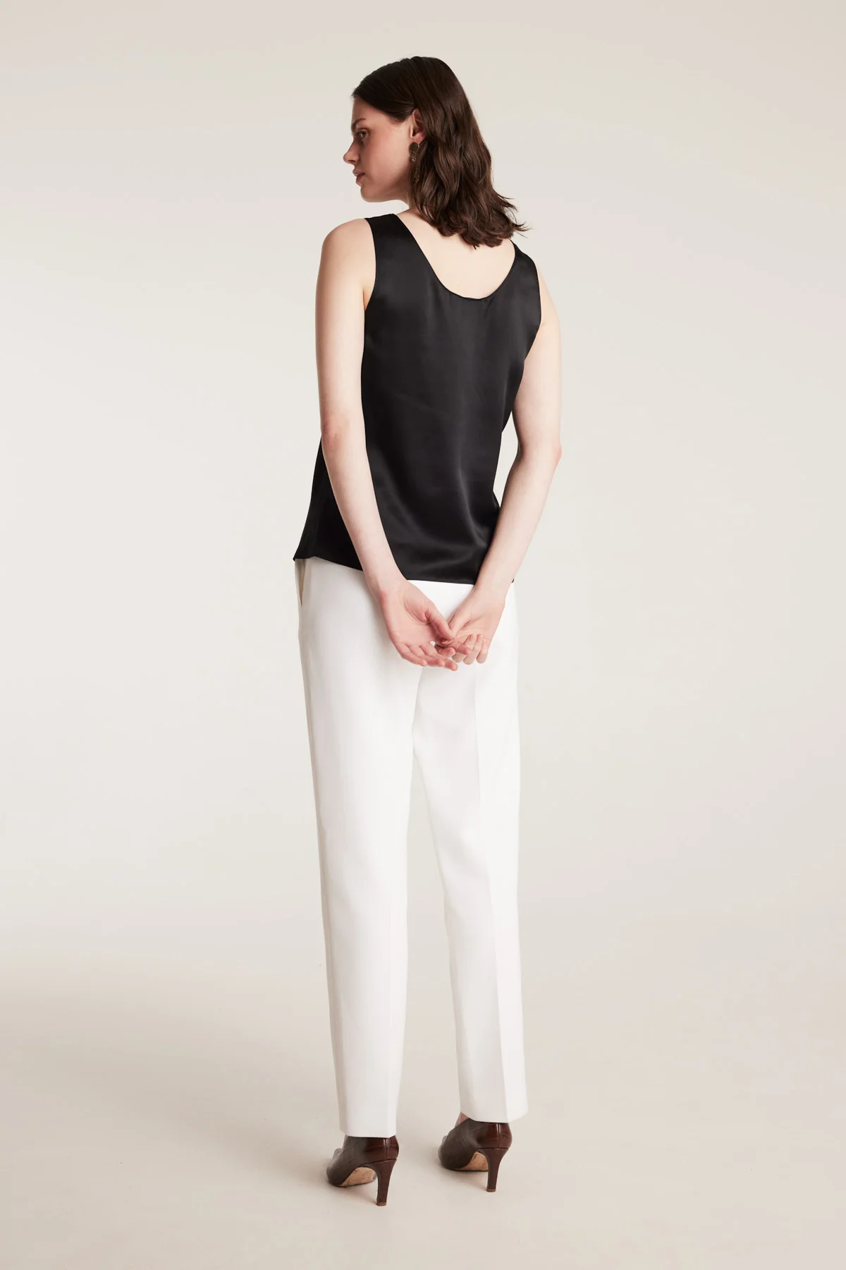 Silk Bias Singlet - Black - Image 4