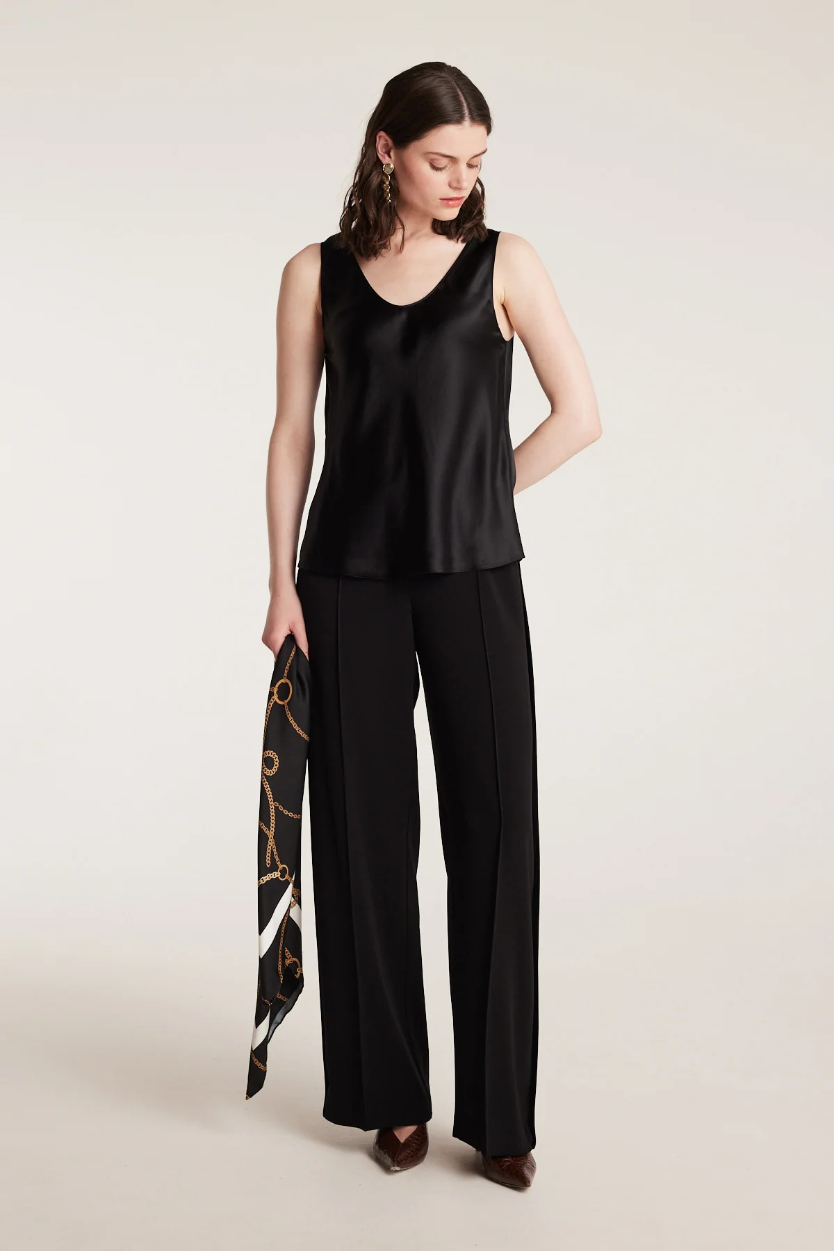 Silk Bias Singlet - Black - Image 8