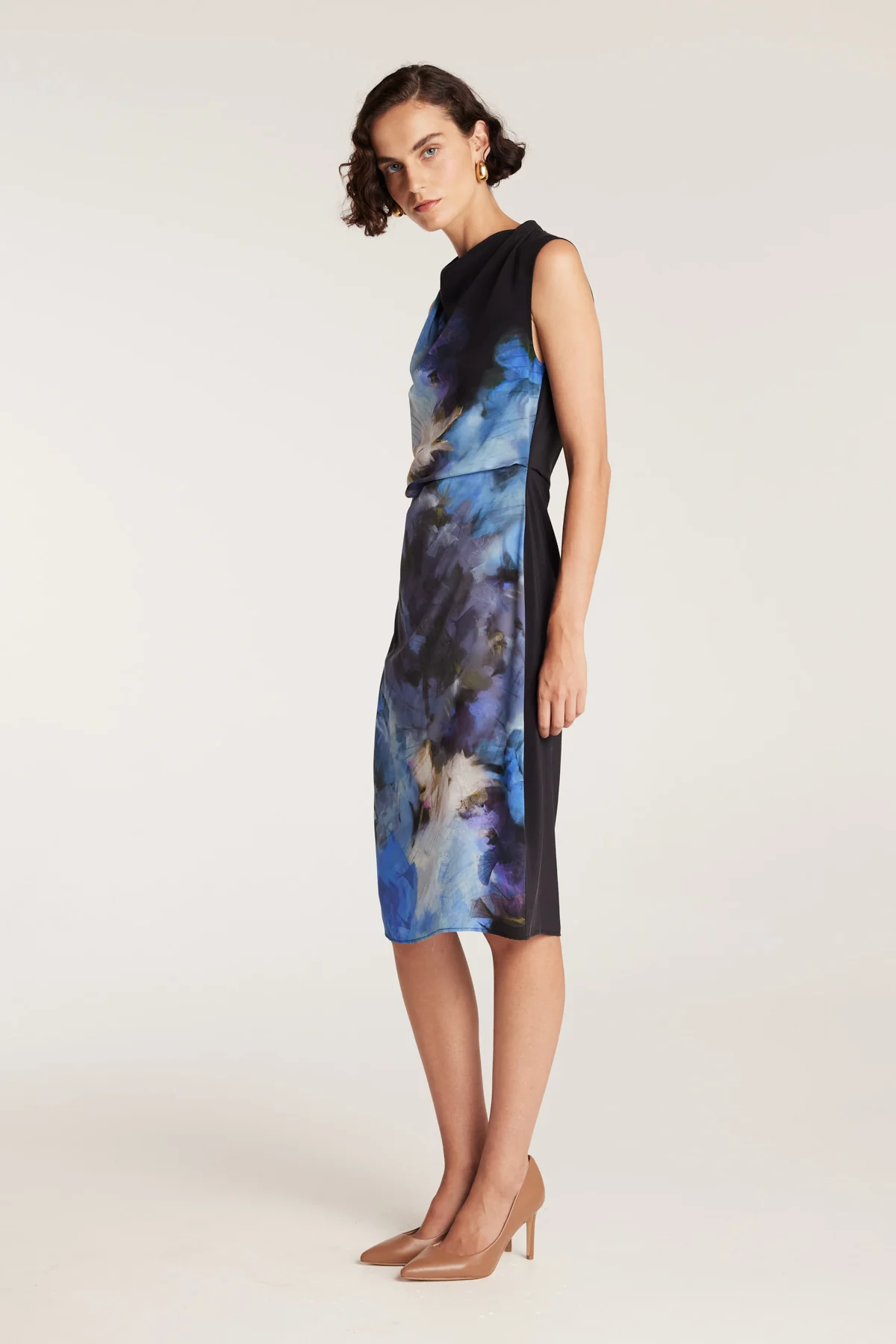 Bloom Silk Dress - Black/Indigo - Image 3