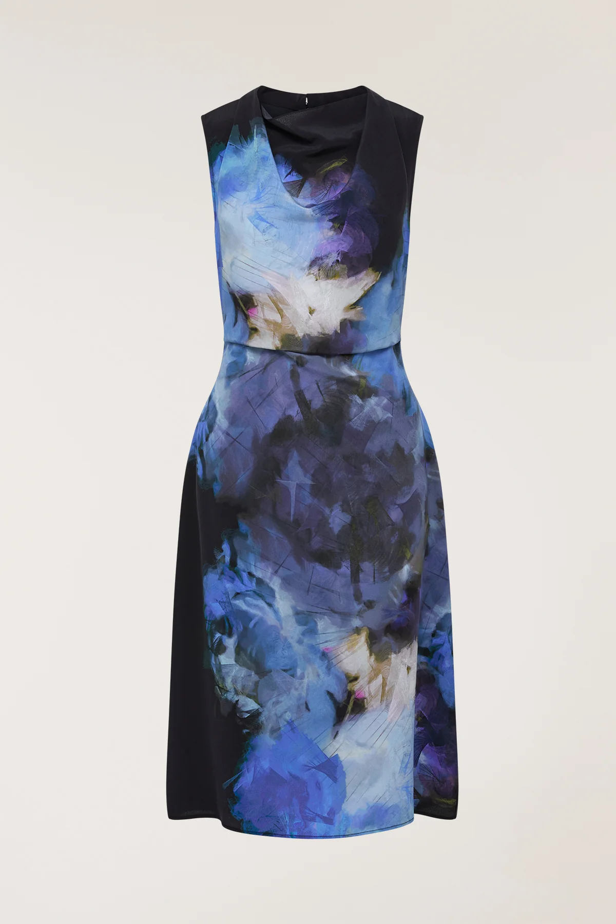 Bloom Silk Dress - Black/Indigo - Image 4