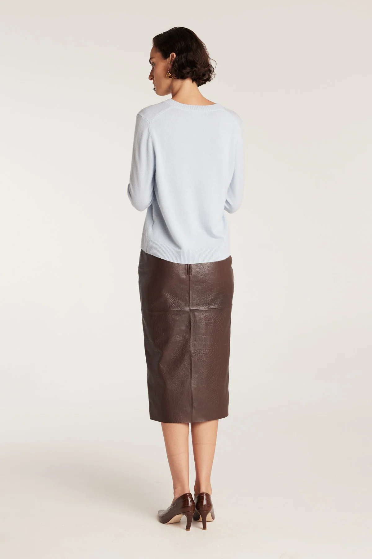 Cashwool V Neck Jumper - Blue - Image 5