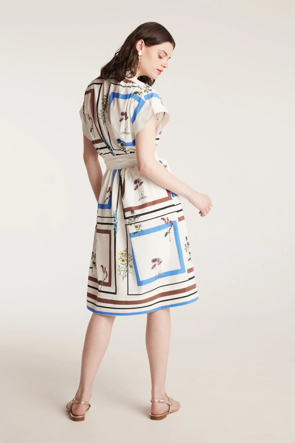Botanical Dress - White/Blue - Image 4