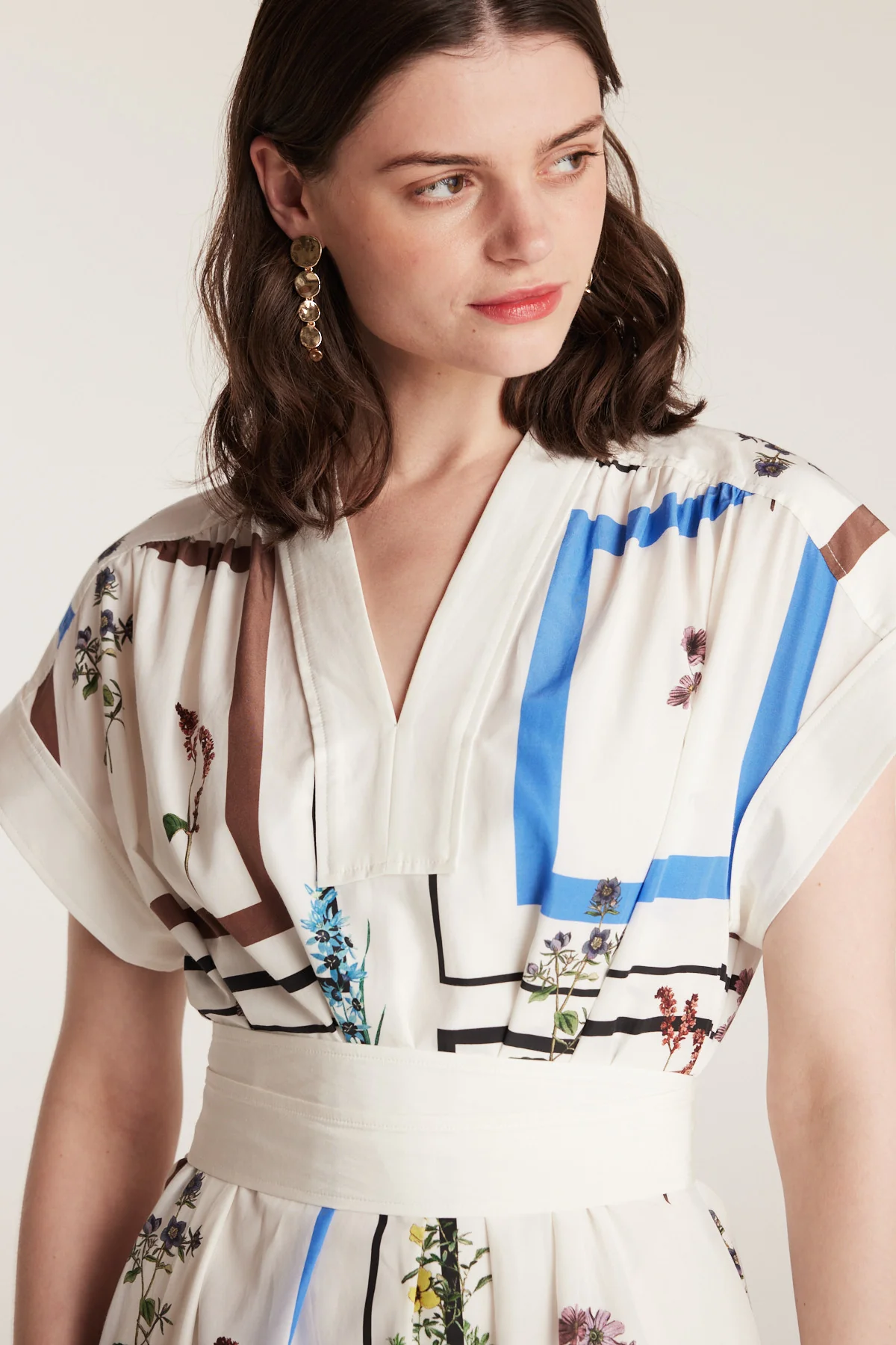 Botanical Dress - White/Blue - Image 5