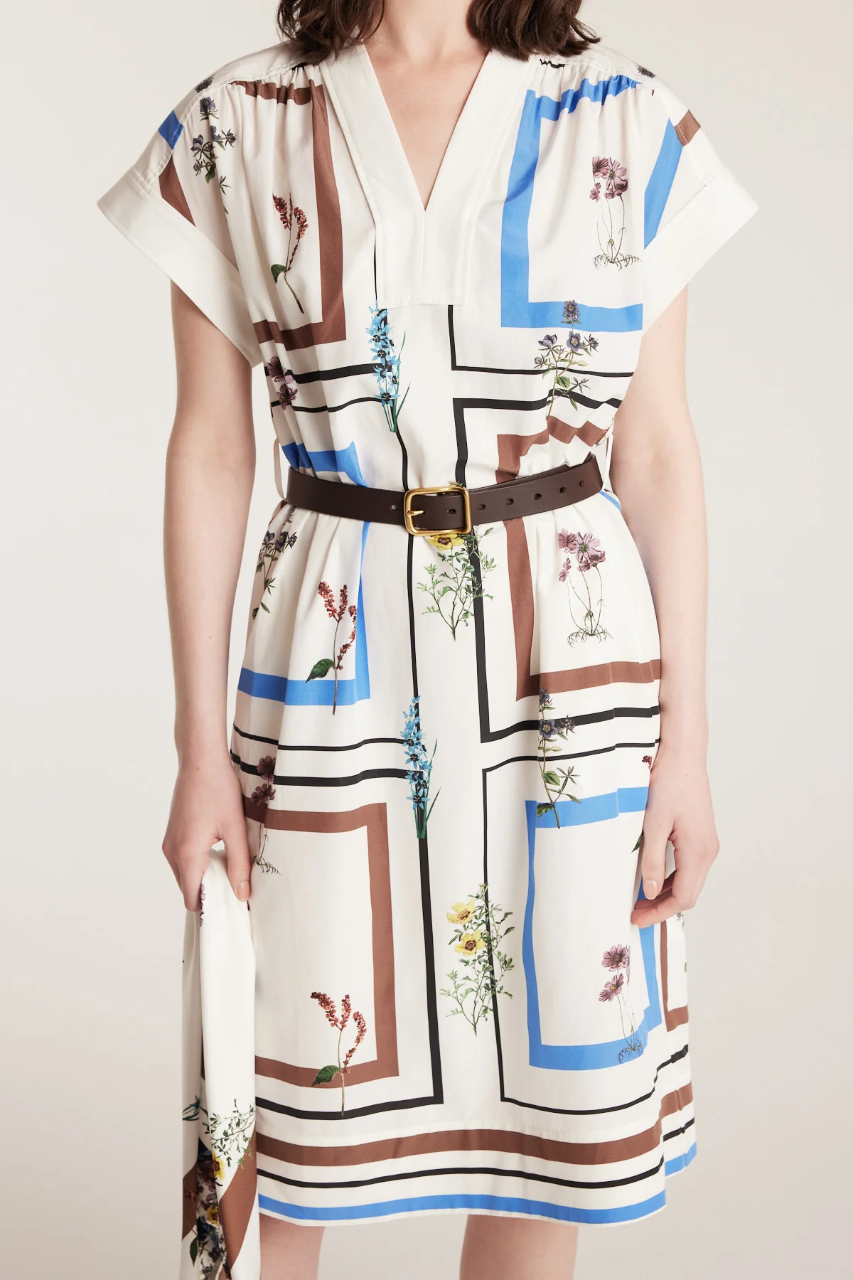 Botanical Dress - White/Blue - Image 6