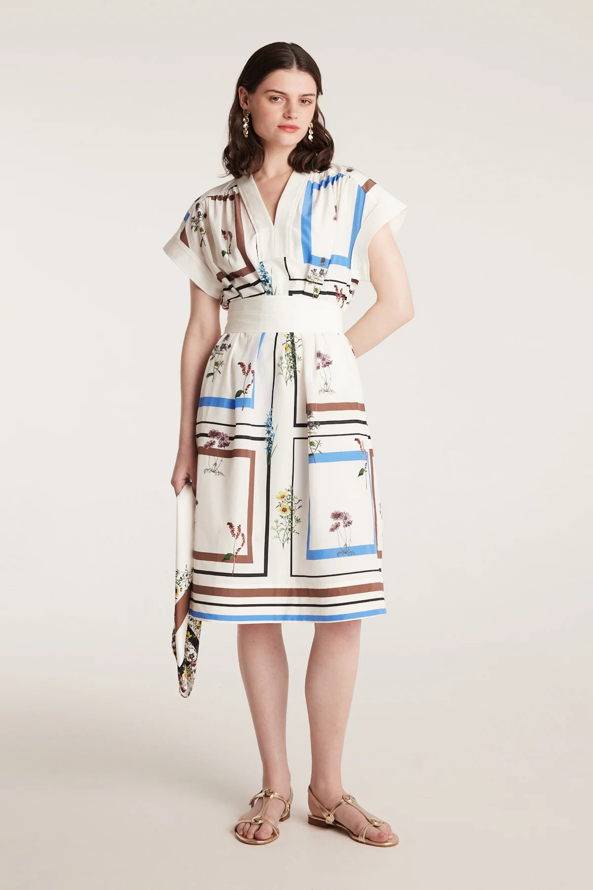 Botanical Dress - White/Blue - Image 7