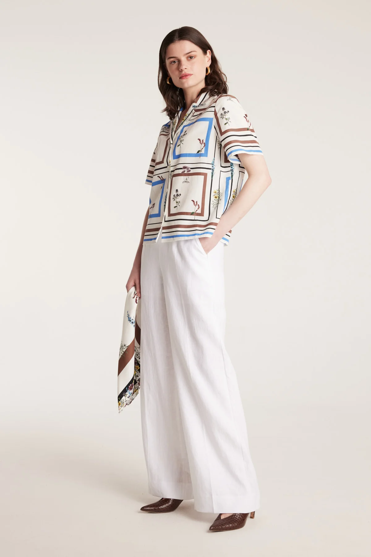 Botanical Shirt - White/Blue - Image 3