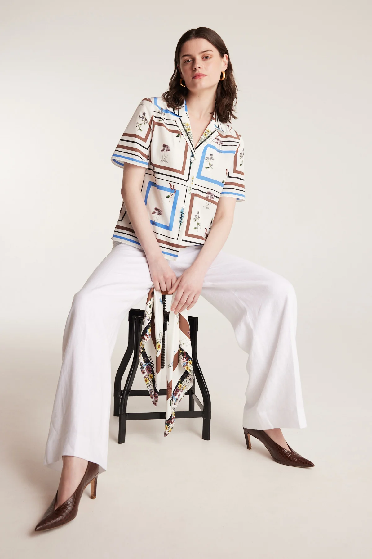 Botanical Shirt - White/Blue - Image 5