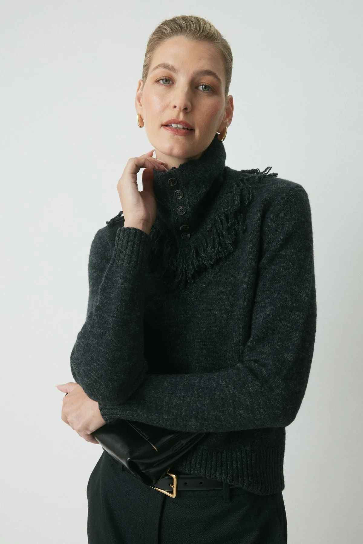 Briar Funnel Neck Scarf - Forest Green - Image 2