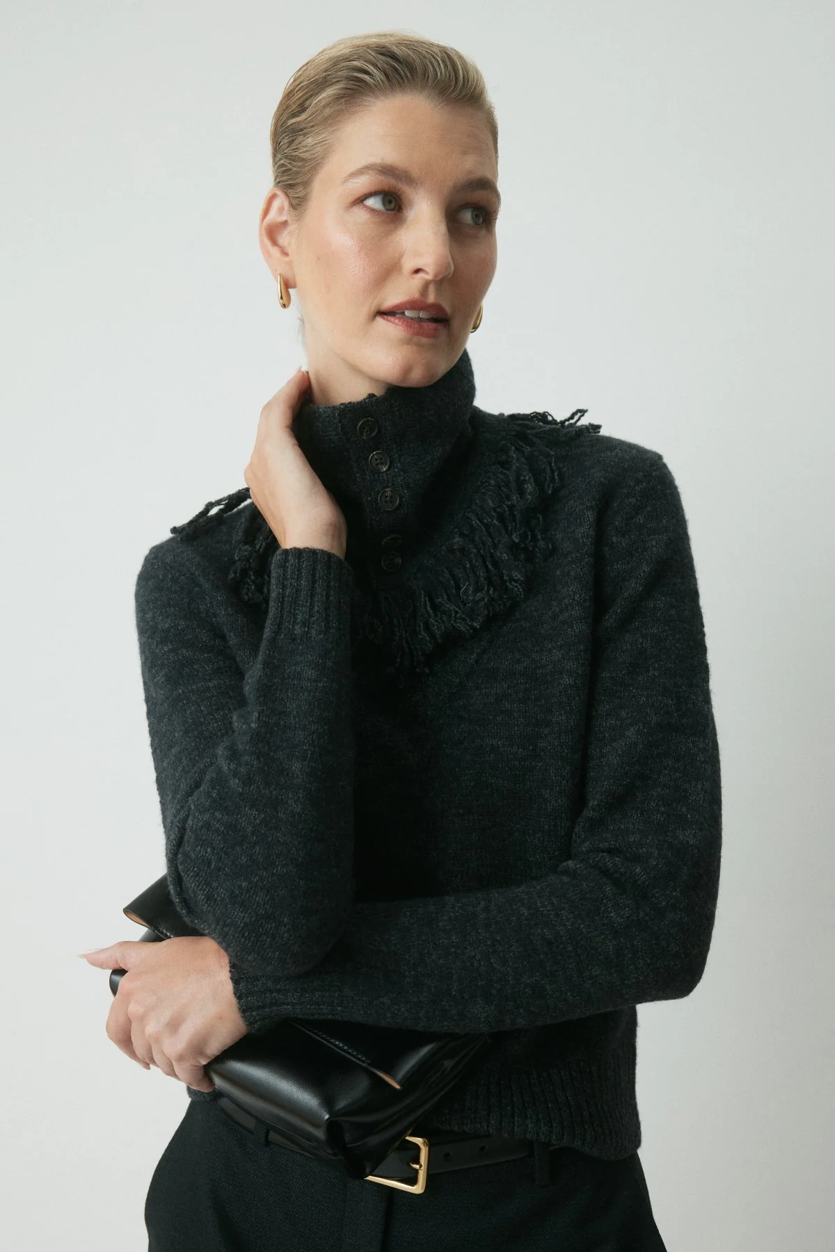 Briar Funnel Neck Scarf - Forest Green - Image 3