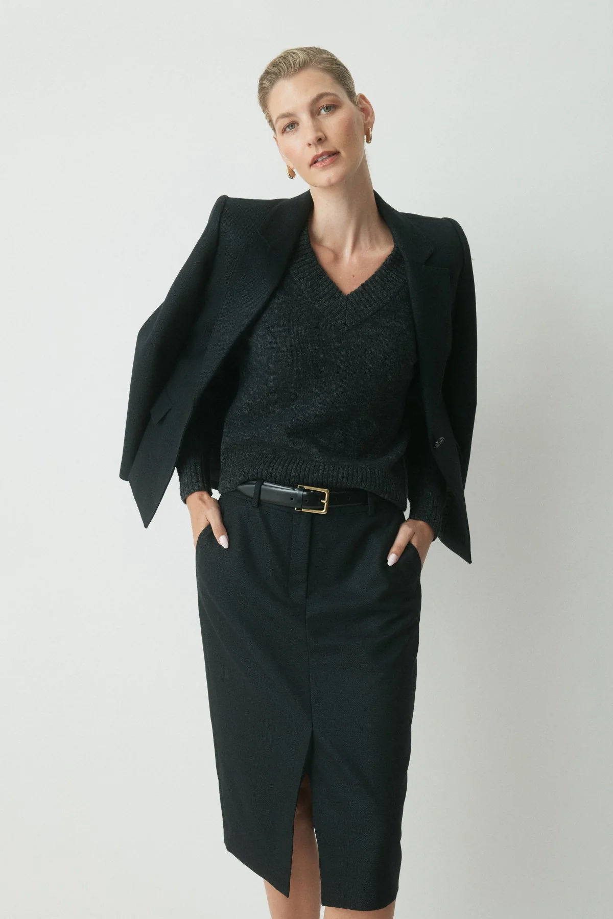 Briar V Neck Jumper - Forest Green - Image 5