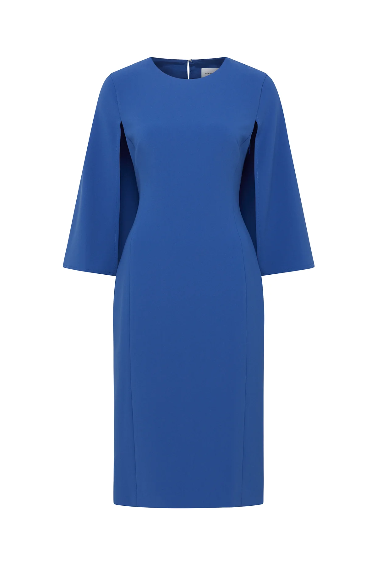 Cape Sleeve Dress - Mid Blue - Image 3