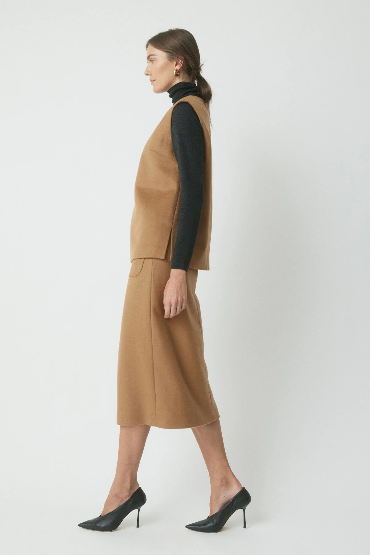 Carina Wool Vest - Camel - Image 3