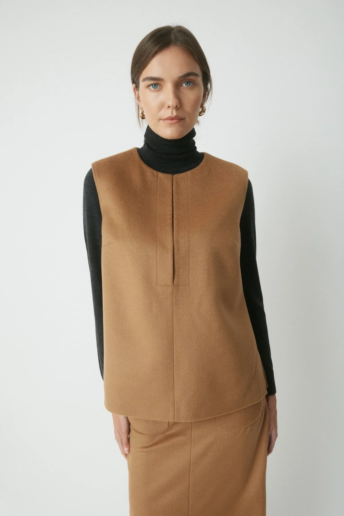 Carina Wool Vest - Camel - Image 5