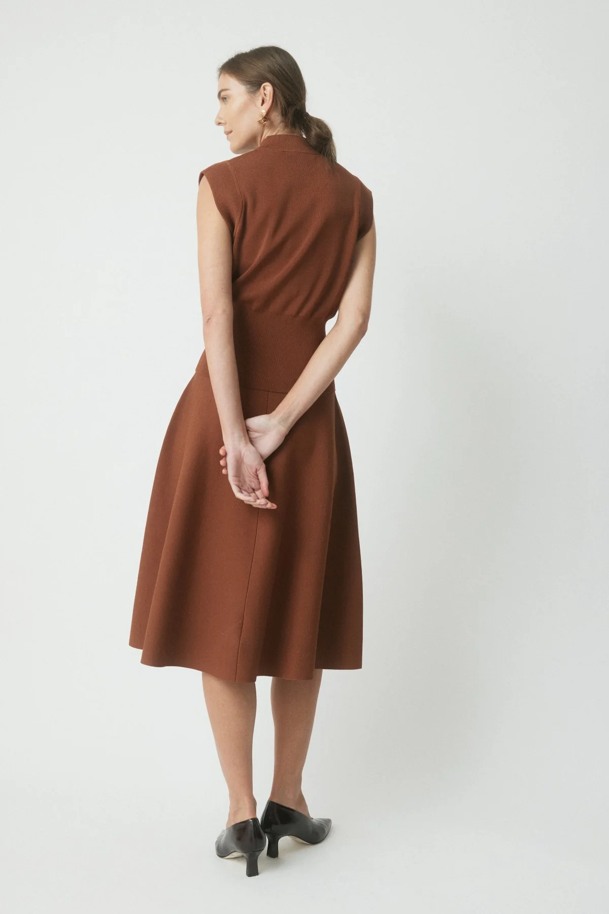 Casey Milano Crepe Knit Top - Cognac - Image 4