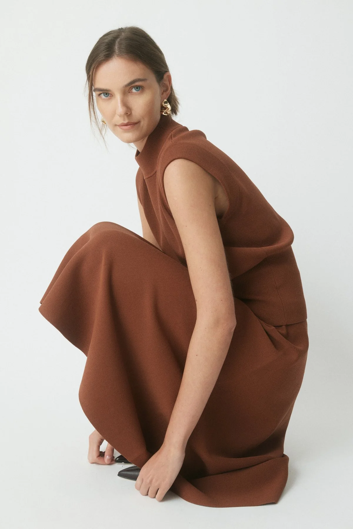 Casey Milano Crepe Knit Top - Cognac - Image 5