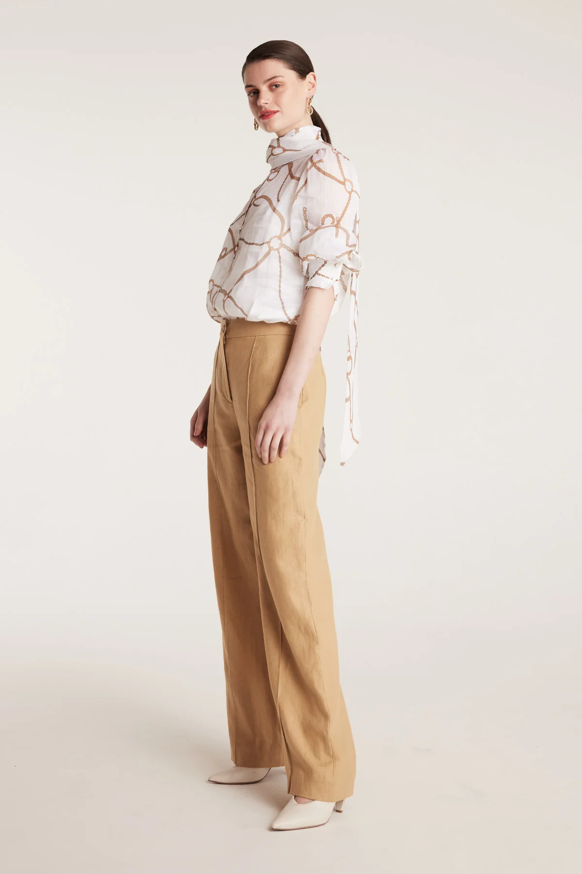 Chain Print Shirt - Chalk White - Image 3