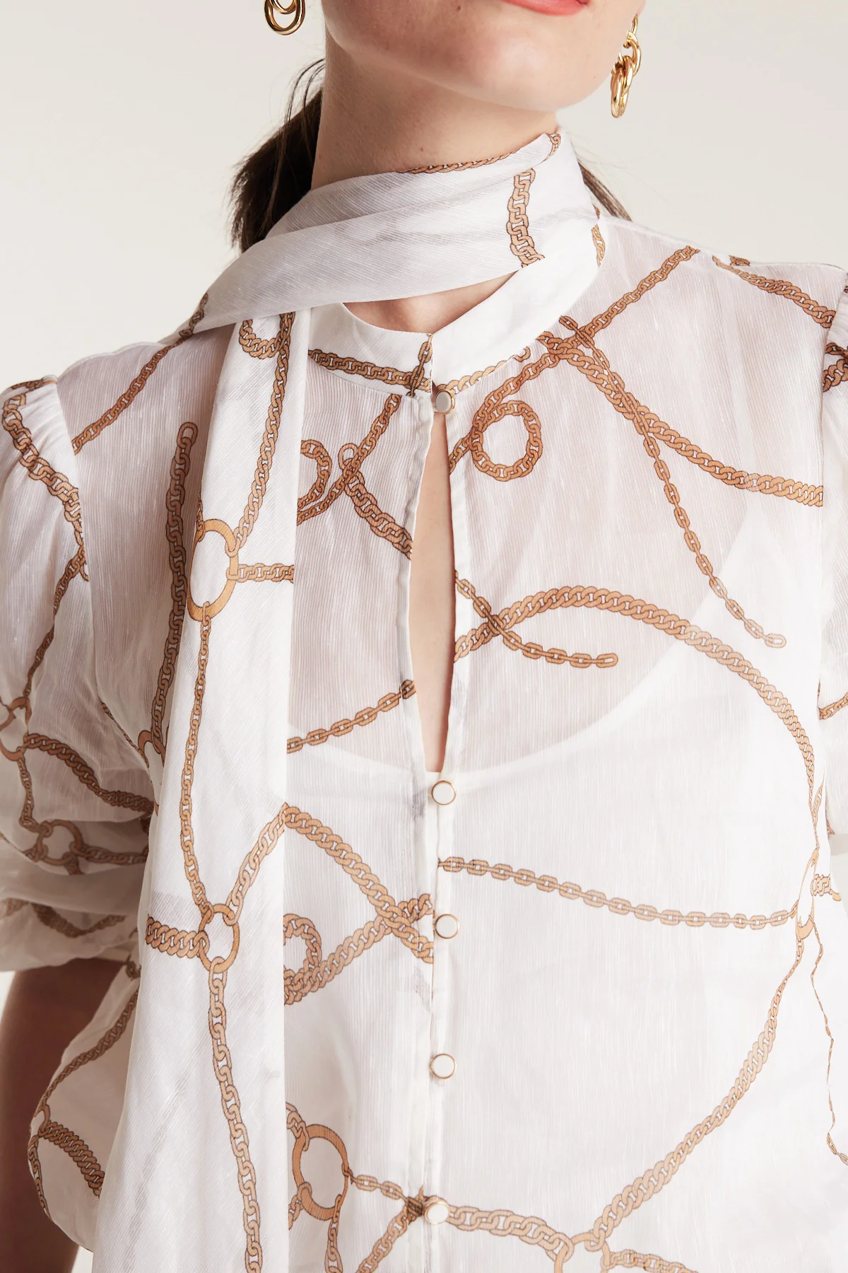 Chain Print Shirt - Chalk White - Image 5