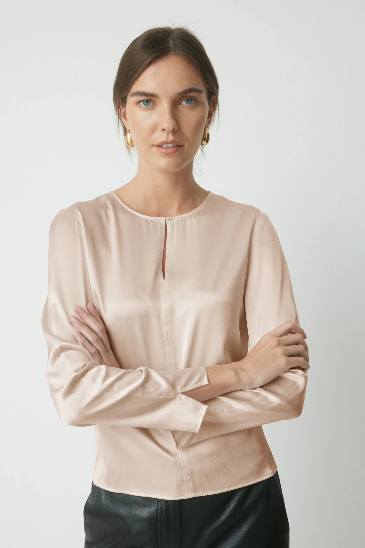 Chandler Split Neck Top - Eggshell - Image 5