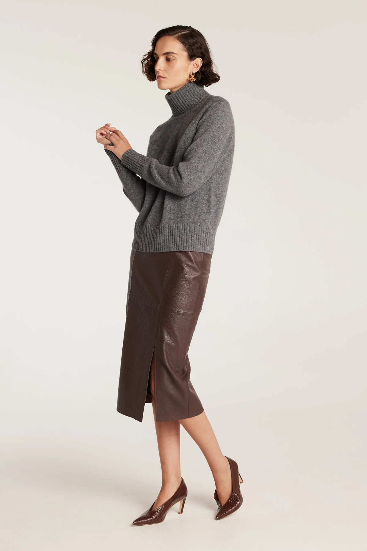 Cashmere Jumper - Charcoal - Image 3