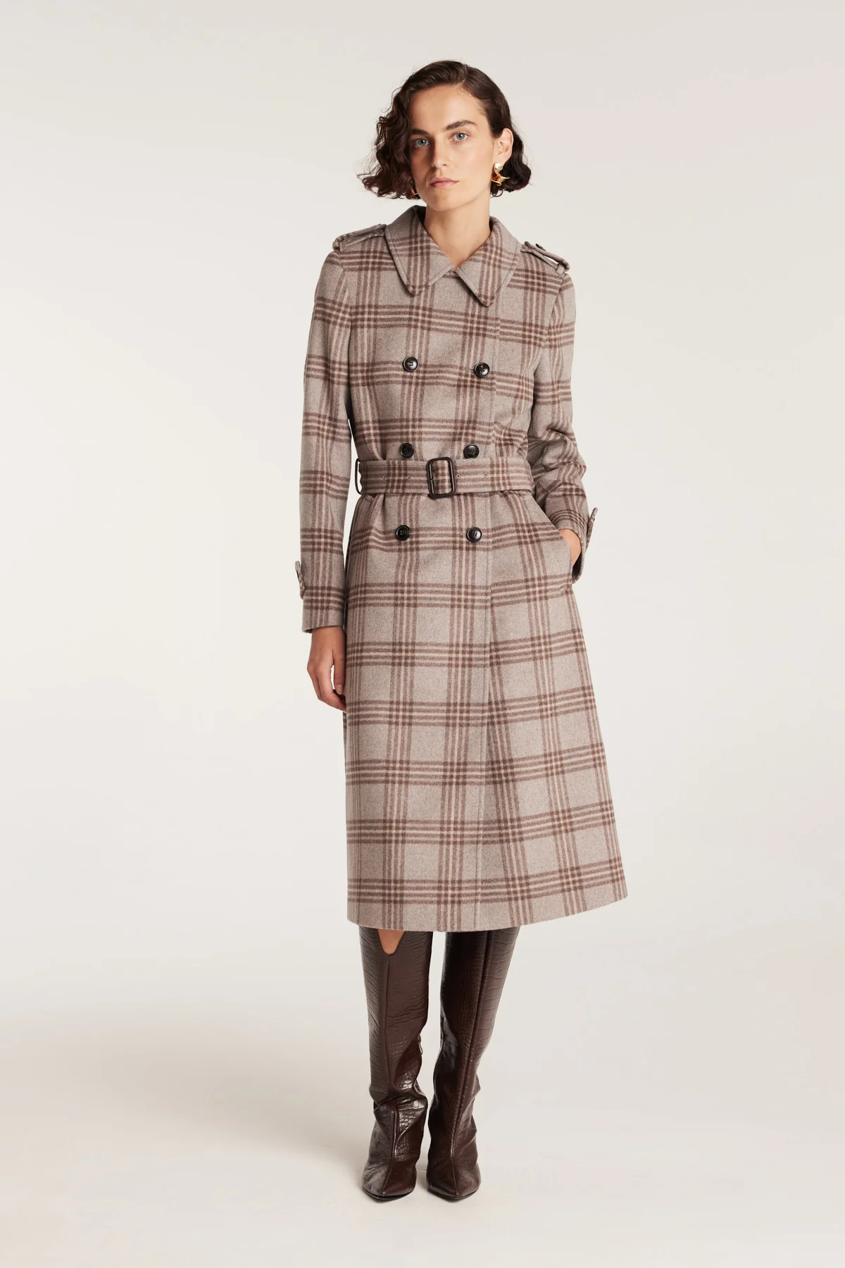 Max Wool Trench - Check
