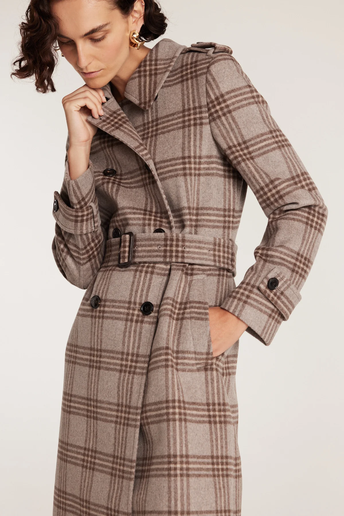 Max Wool Trench - Check - Image 2