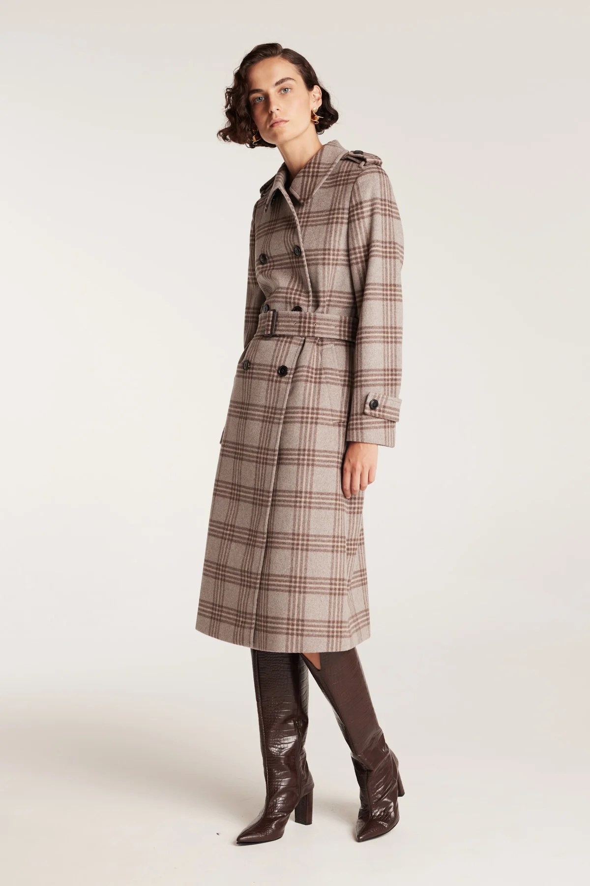Max Wool Trench - Check - Image 3