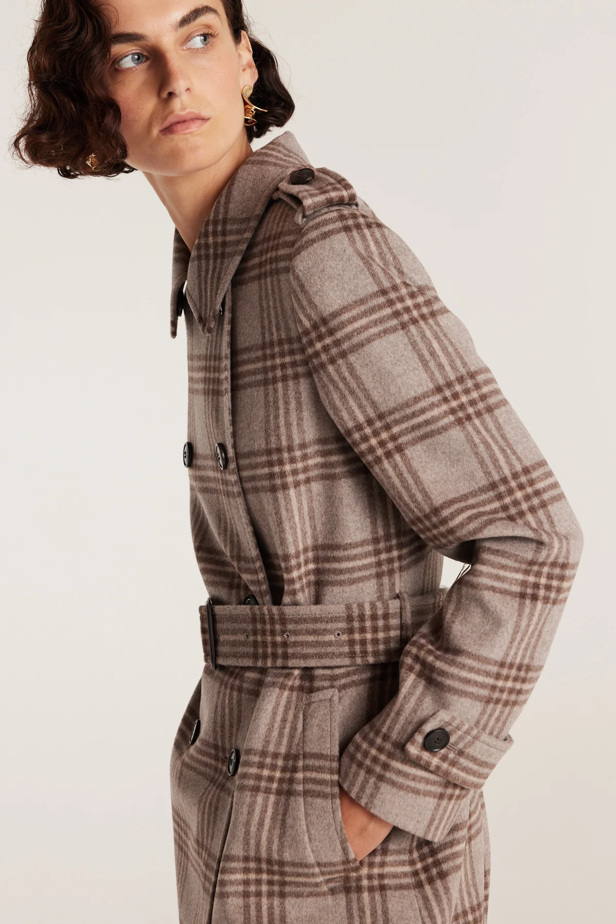 Max Wool Trench - Check - Image 6